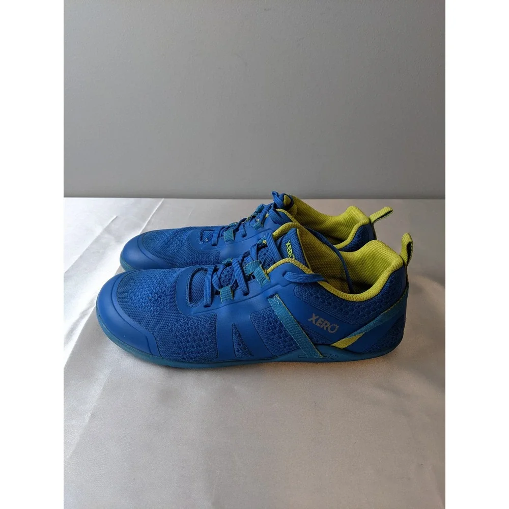 Xero Shoes Prio Perform Womens 10.5 Blue Yellow Minimalist Barefoot Sneakers